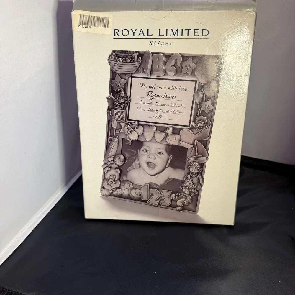 vintage royal limited silver Baby Announcement Picture Frame New